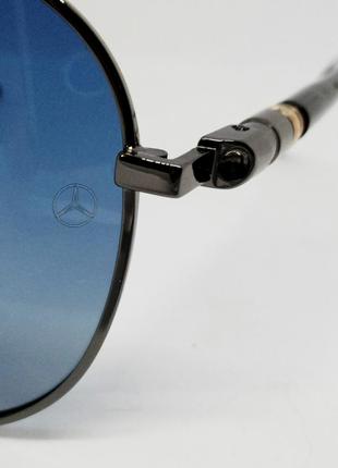 Mercedes benz стильные мужские солнцезащитные очки капли серо синий градиент поляризированные3 фото