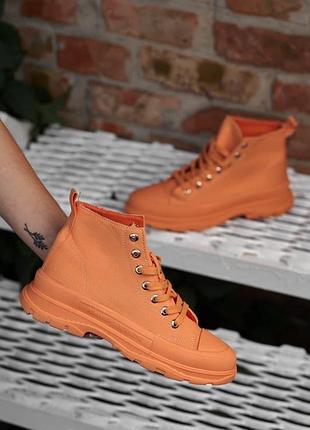 Жіночі кеди no brand boots orange женские кеди