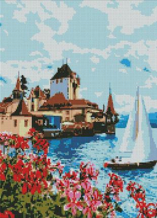 Алмазна мозаїка на підрамнику яскрава швейцарія 40х50