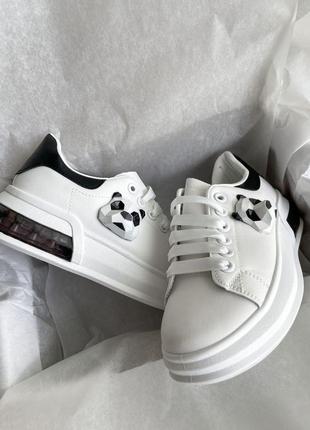 Жіночі кросівки  sneakers white black v2 женские кроссовки