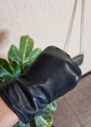 Стильні шкіряні рукавички, натуральна шкіра розмір приблизно s-m