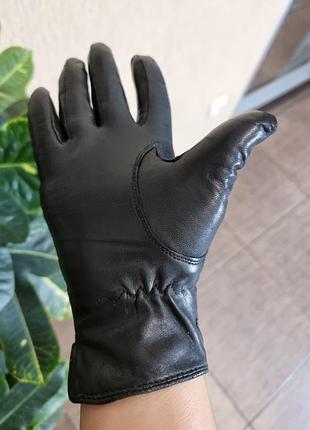 Стильні шкіряні рукавички, натуральна шкіра розмір приблизно s-m