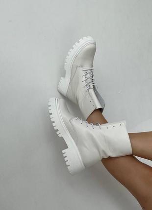 Берци ботинки белые кожаные6 фото