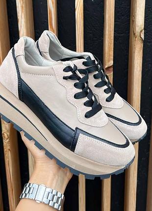 Идеальные кроссовки комбинированые кожа + замша