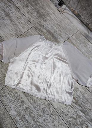 Блузка блуза сорочка оверсайз прямая свободная крой легкая блестящая свитшот
