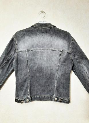 Oops италия стильная джинсовая жакет куртка серая с сюрпризом женская котон + стрейч5 фото