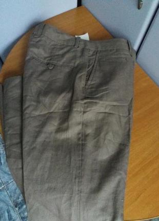 Стильные брюки н&м лен и хлопок, слегка клеш1 фото