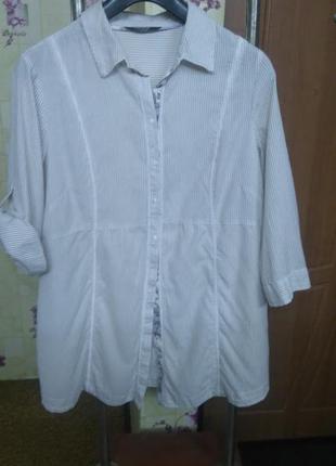 Классная легкая хлопковая блуза рубашка туника george р.18 (индия). большой разме