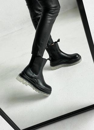 Ботинки  женские bottega veneta boots clear sole (no logo)