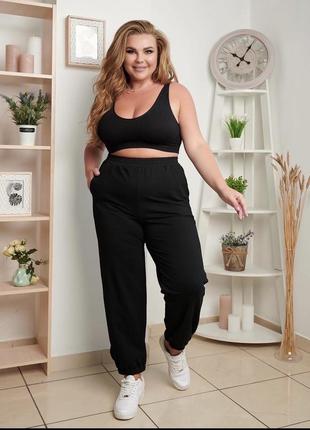 Штани спортивні трикотажні джогери батал