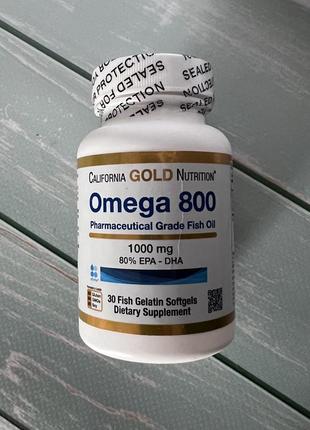 Omega 800, риб'ячий жир фармацевтичного ступеня чистоти, 80% епк/дгк, у формі тригліцеридів, 1000мг, 30 рибно-желатинових капсул (омега)