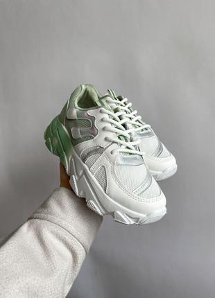 Жіночі кросівки  shoes white green женские кроссовки4 фото