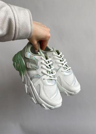 Жіночі кросівки  shoes white green женские кроссовки1 фото