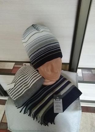 Шапка подвійна шарф