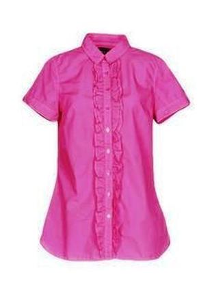 Приталенная и удлиненная блуза с воланами "tommy hilfiger" розового цвета