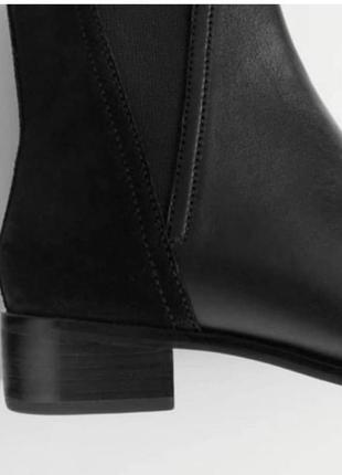 Черные кожаные ботинки челси zara3 фото