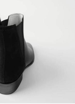 Черные кожаные ботинки челси zara2 фото