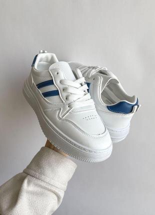 Жіночі кросівки  sneakers low white blue женские кроссовки