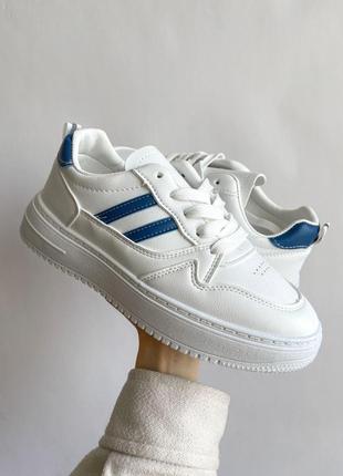 Жіночі кросівки  sneakers low white blue женские кроссовки2 фото