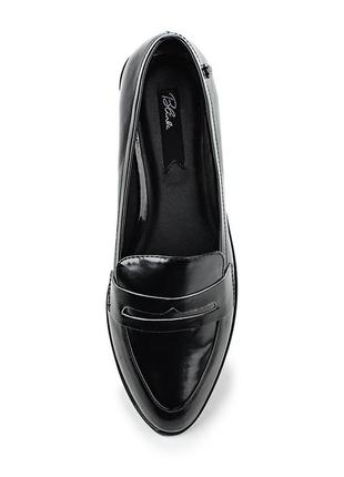 Новые лоферы черные лаковые туфли низком мокасины кожзам кожа эко минимализм3 фото