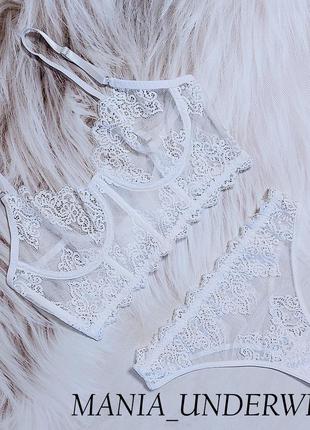 👙 мереживний білий корсетний комплект від mania_underwear