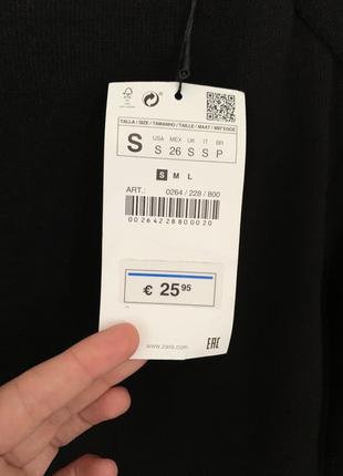 Платье чёрное zara w&b тёплое короткое мини осеннее6 фото