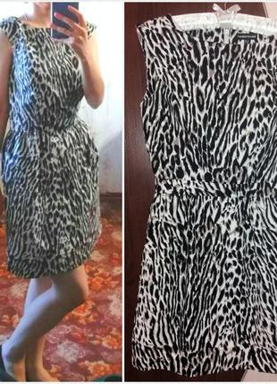 Брендовое леопардовое хлопковое платье1 фото