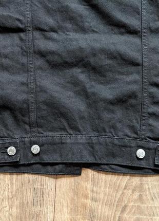 Джинсова довга оверсайз куртка сорочка стильна модна денім темна бавовна10 фото