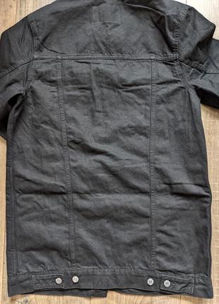 Джинсова довга оверсайз куртка сорочка стильна модна денім темна бавовна9 фото