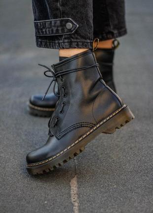 Черевики жіночі dr. martens 1460 black lux termo/ботинки женские доктор мартэнс 1460 термо