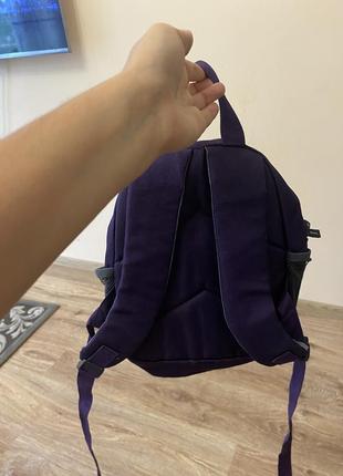 Класний рюкзачок, темно фіолетового кольору, з кольру лаванди вставочьки по бокам👌5 фото