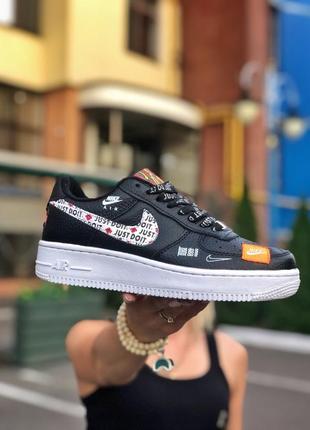 Женские кроссовки nike air force 1 low just do it black white 36-38-39