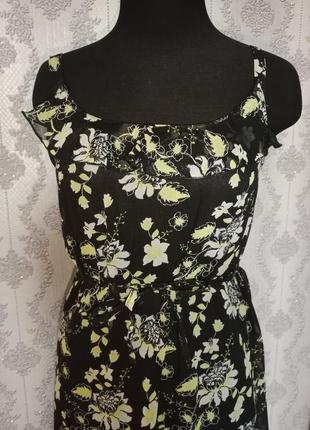 Шифонова сукня довга з поясом