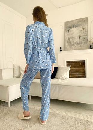 Жіночий комплект для дому халат накидка та штани, гарна піжамка софт, стильний домашній костюм7 фото