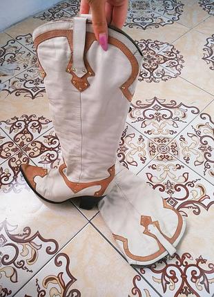 Високі шикарні шкіряні чоботи ковбой 🤠, 40-41