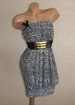 Платье бюстье леопардовое, размер 44-46