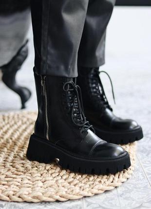 Жіночі ботінки  balenciaga boots tractor black 2 женские ботинки  баленсияга
