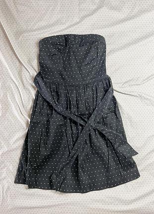 Чорна святкова, вечірня, жіноча сукня у білий горошок, горошек  top secret