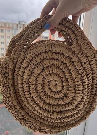 В'язання пов'язана сумка, солом'яна сумка