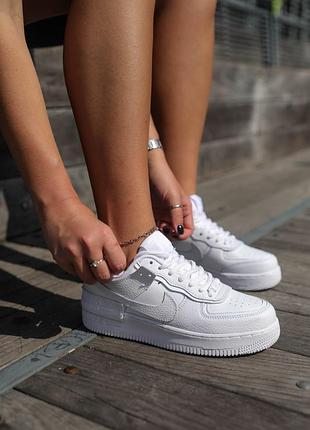 Nike air force 1 white жіночі шкіряні кросівки найк