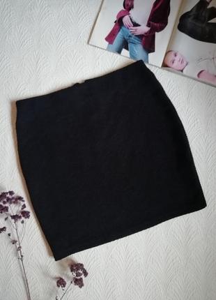Классическая чёрная юбка мини1 фото