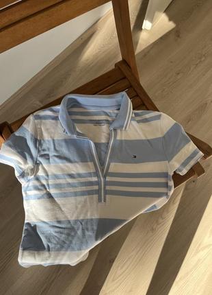 Футболка поло в смужку tommy hilfiger, як нова , оригінал