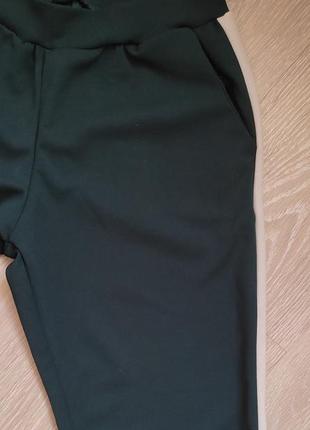 Нові зелені брюки штани з білими полосками лампаси5 фото
