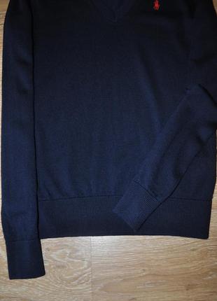 Стильный фирменный шерстяной пуловер свитер реглан от ralph lauren4 фото