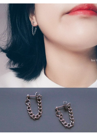 Сережки ланцюжка панк