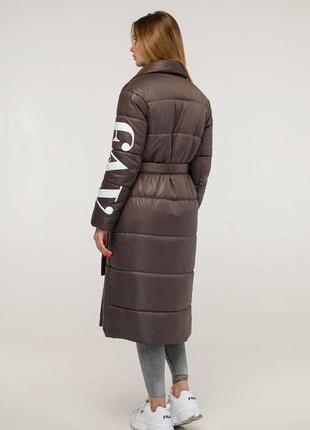 Зимняя женская брендовая куртка с поясом4 фото