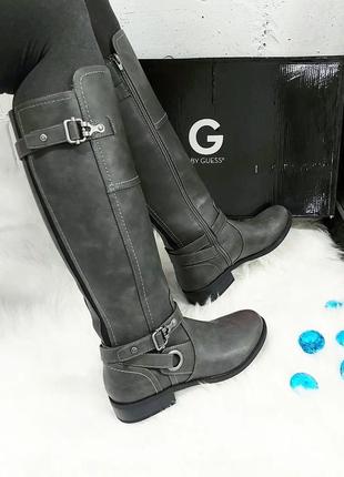 G guess by оригінал сірі чоботи на низькому каблуці