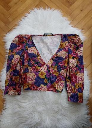 Блуза топ в цветочный принт zara,p. s6 фото