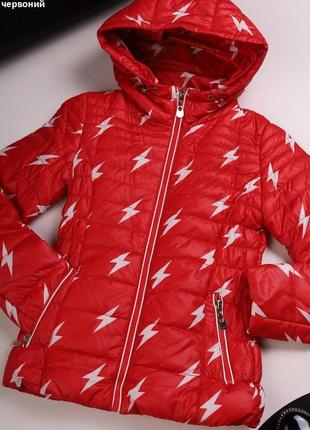 Куртка , курточка осенняя с капюшоном для девочки , подростковая  красная синяя осенняя демисезонная