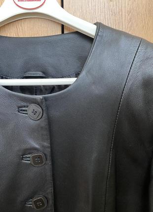 Кожаный пиджак укореченая куртка натуральная8 фото